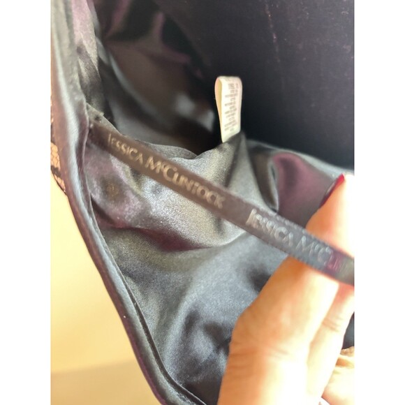 JESSICA McClintock Gunne Sax 90s Black Lace Tulle Drop Waist Strapless Dress 7/8 - Picture 8 of 10